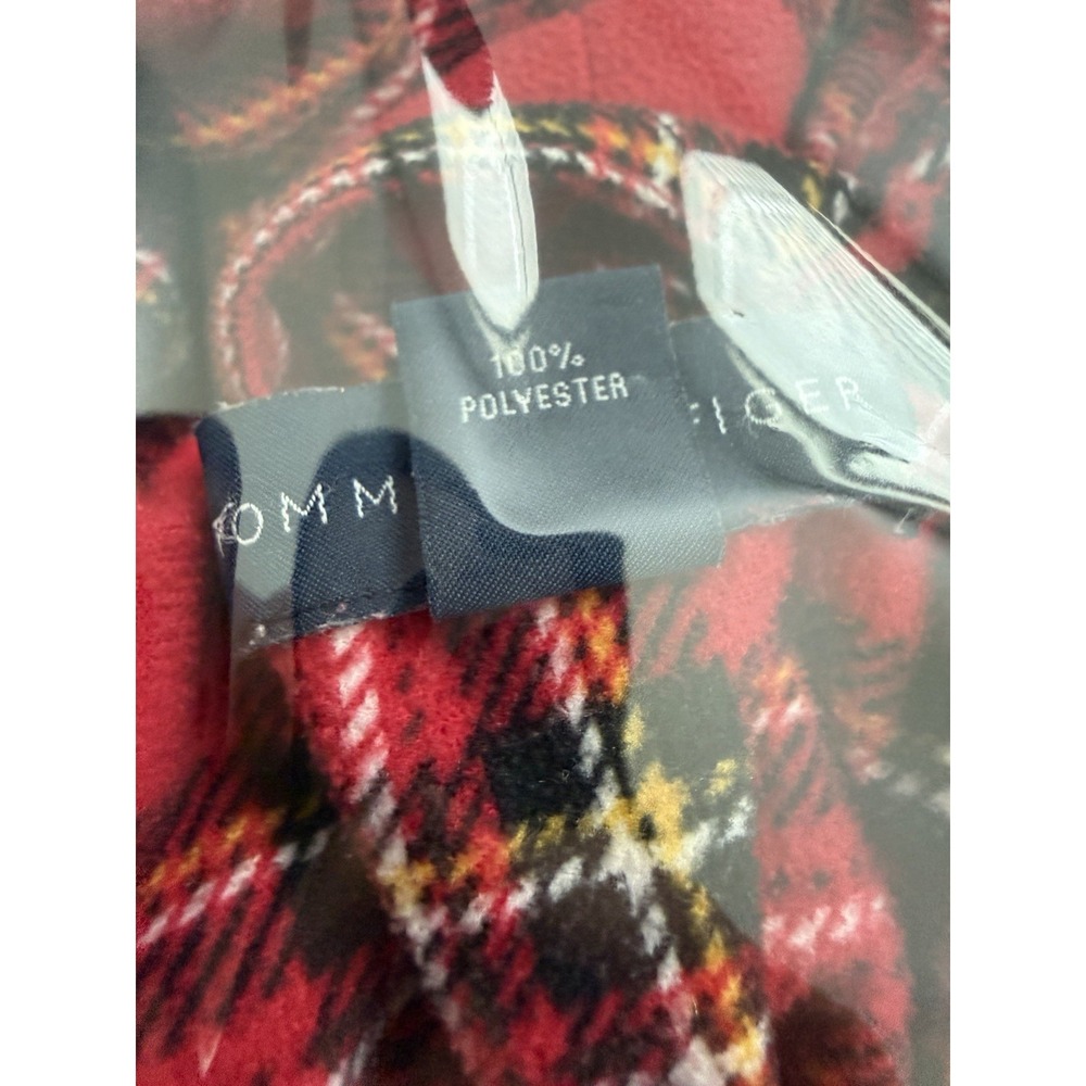 Tommy Hilfiger Bathrobe One Size Red Tartan Plaid Belted Lounge Robe - Picture 15 of 16